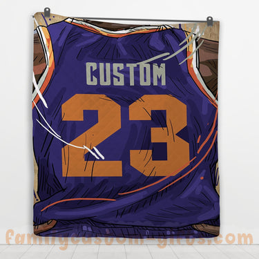 Custom Premium Quilt Blanket Phoenix Jersey Basketball Personalized Quilt Gifts for Her & Him